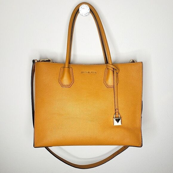 Michael Kors Large Mercer Convtertable Merigold Tote W/ Crossbody Strap - Picture 4 of 16